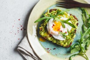 avacado and egg on toast