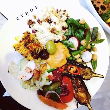 Ethos food picture, vegetarian resturaunts in london, by healthista